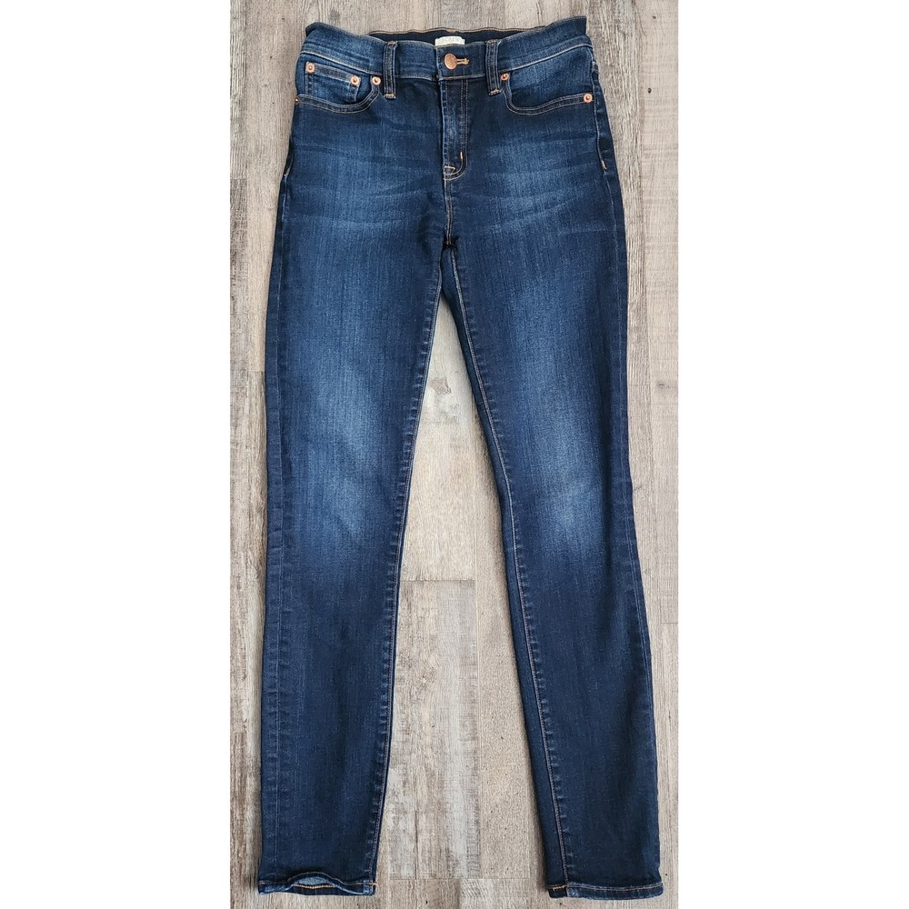 J. Crew Womens Jeans 25 Blue Stretch Mid RIse Skinny Slim Fit Classic Inseam 28